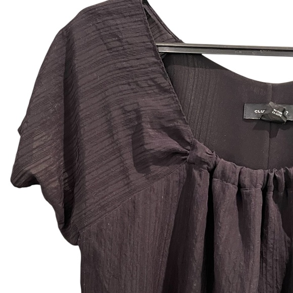 Black Club Monaco Light Short Sleeve Blouse - Picture 3 of 5